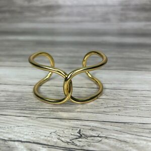 J. Crew Bracelet Open Loop Knot Cuff Bangle Infinity Gold Tone